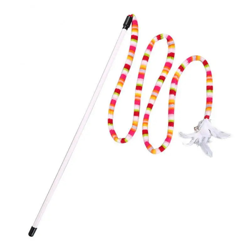 CheekyCat™ – Colourful Feather Wand with Bell & Suction Base