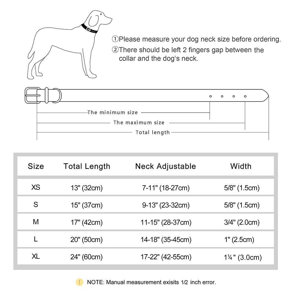 PawID™ - Personalized PU Leather Dog Collar with Soft Padding & Custom Pet ID