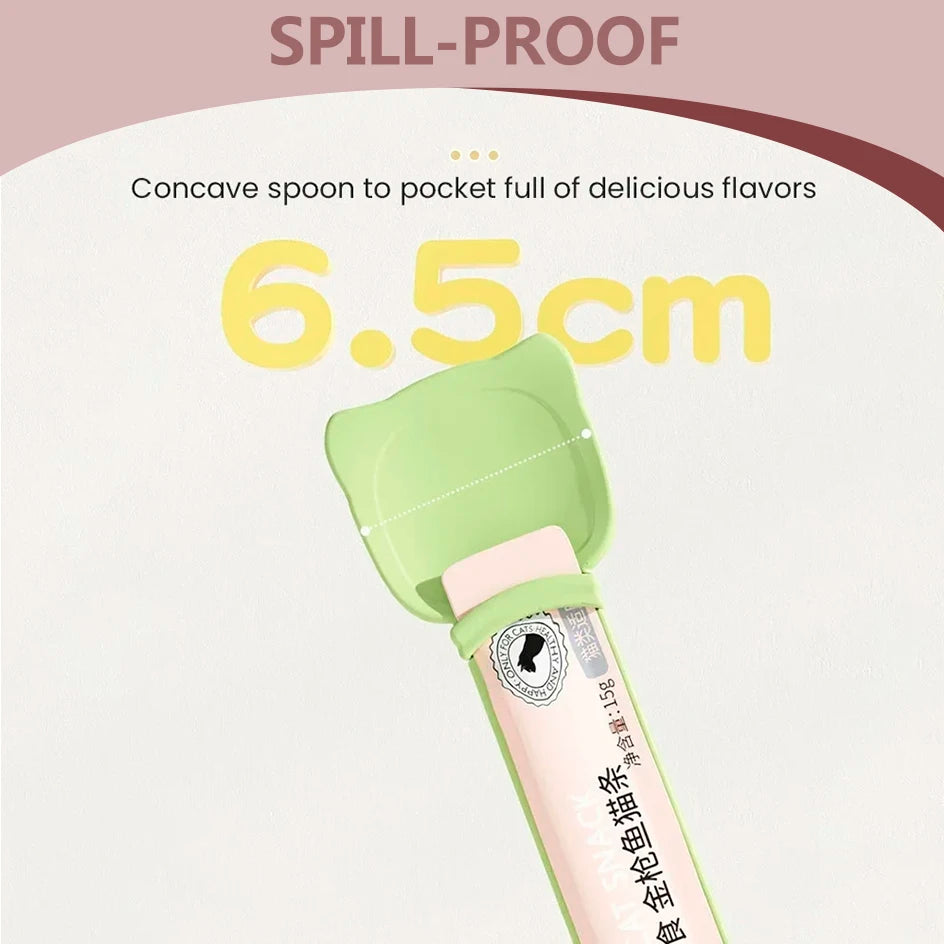 Cat Strip Squeezer Pet Feed Spoon Food Scoop Feeder Dispenser Indoors Puppy Kitten Snack Liquid Food Scoop Kitty Pet Supplies