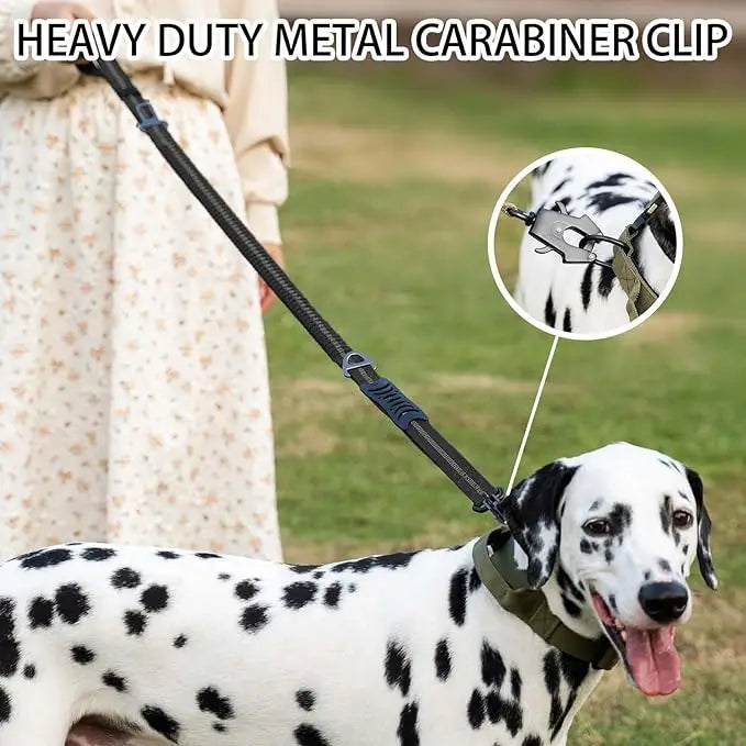 ToughTrek™ Reflective Shock-Absorbing Tactical Dog Leash with Car Seatbelt