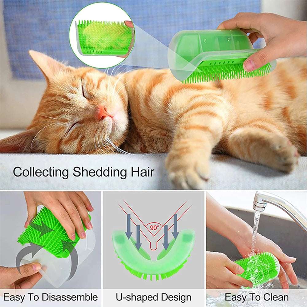 PurrMate™ – 2-in-1 Cat Scratcher & Grooming Massager Brush
