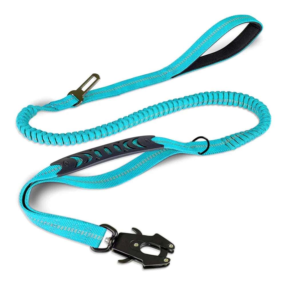 ToughTrek™ Reflective Shock-Absorbing Tactical Dog Leash with Car Seatbelt