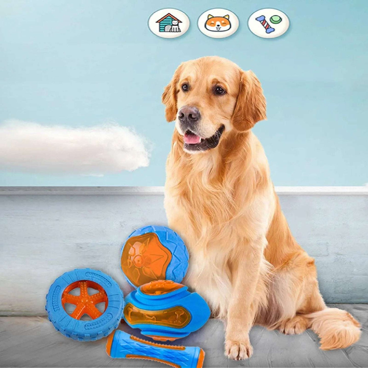 ChompBuddy™ – Tough & Squeaky Toy for Large Dogs