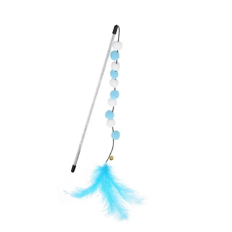 CheekyCat™ – Colourful Feather Wand with Bell & Suction Base