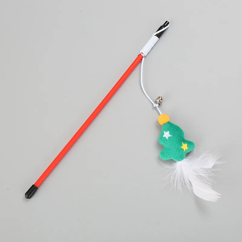 CheekyCat™ – Colourful Feather Wand with Bell & Suction Base