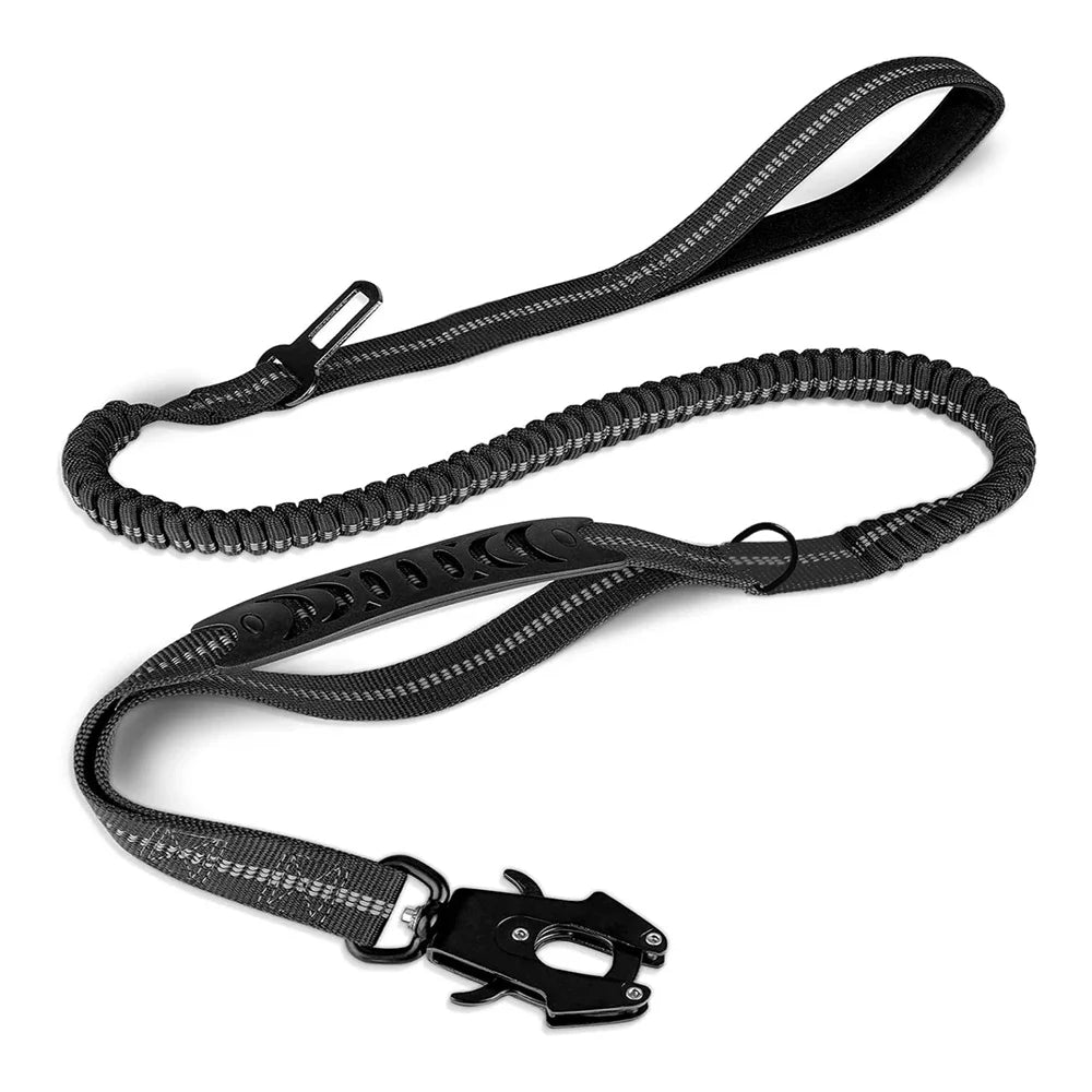 ToughTrek™ Reflective Shock-Absorbing Tactical Dog Leash with Car Seatbelt