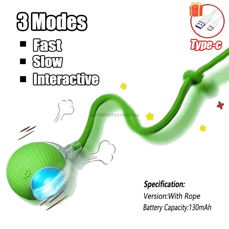 PlayPaws™ – Automatic Interactive Cat Ball with Faux Tail