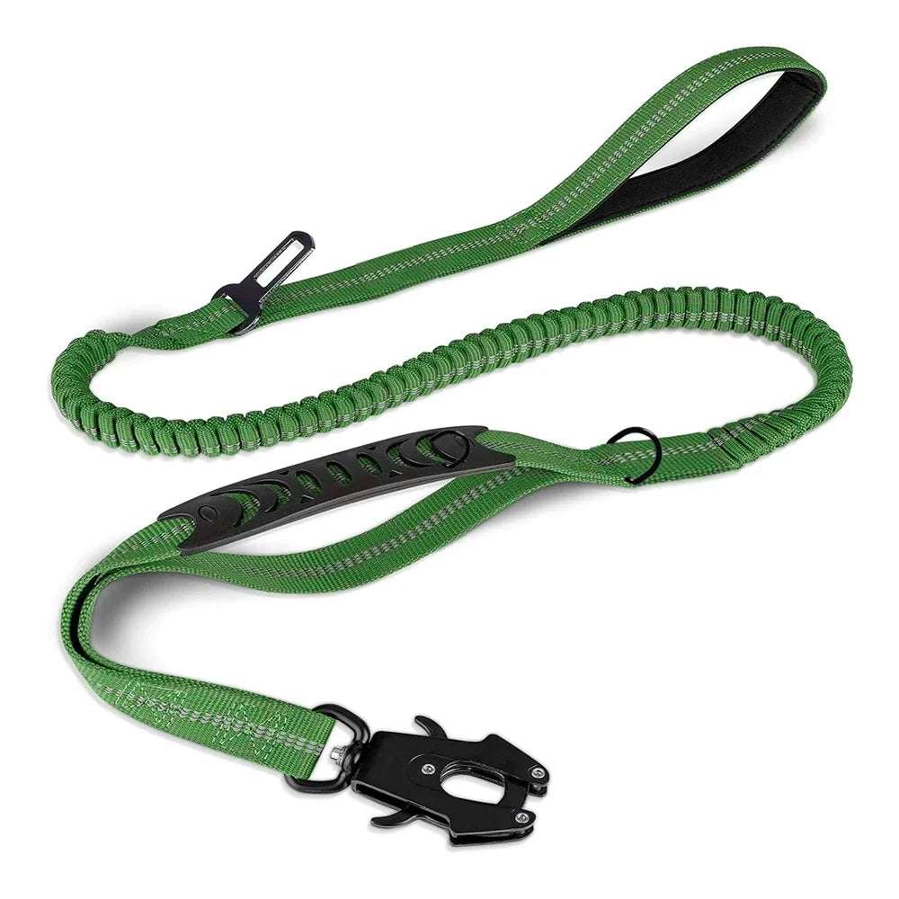 ToughTrek™ Reflective Shock-Absorbing Tactical Dog Leash with Car Seatbelt