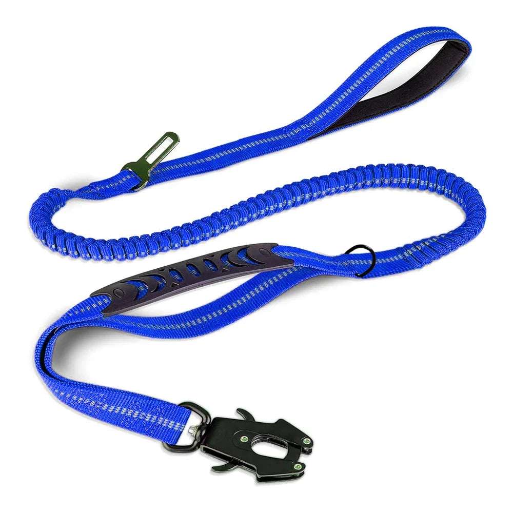 ToughTrek™ Reflective Shock-Absorbing Tactical Dog Leash with Car Seatbelt
