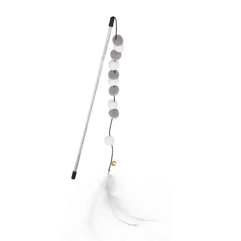 CheekyCat™ – Colourful Feather Wand with Bell & Suction Base
