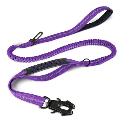 ToughTrek™ Reflective Shock-Absorbing Tactical Dog Leash with Car Seatbelt