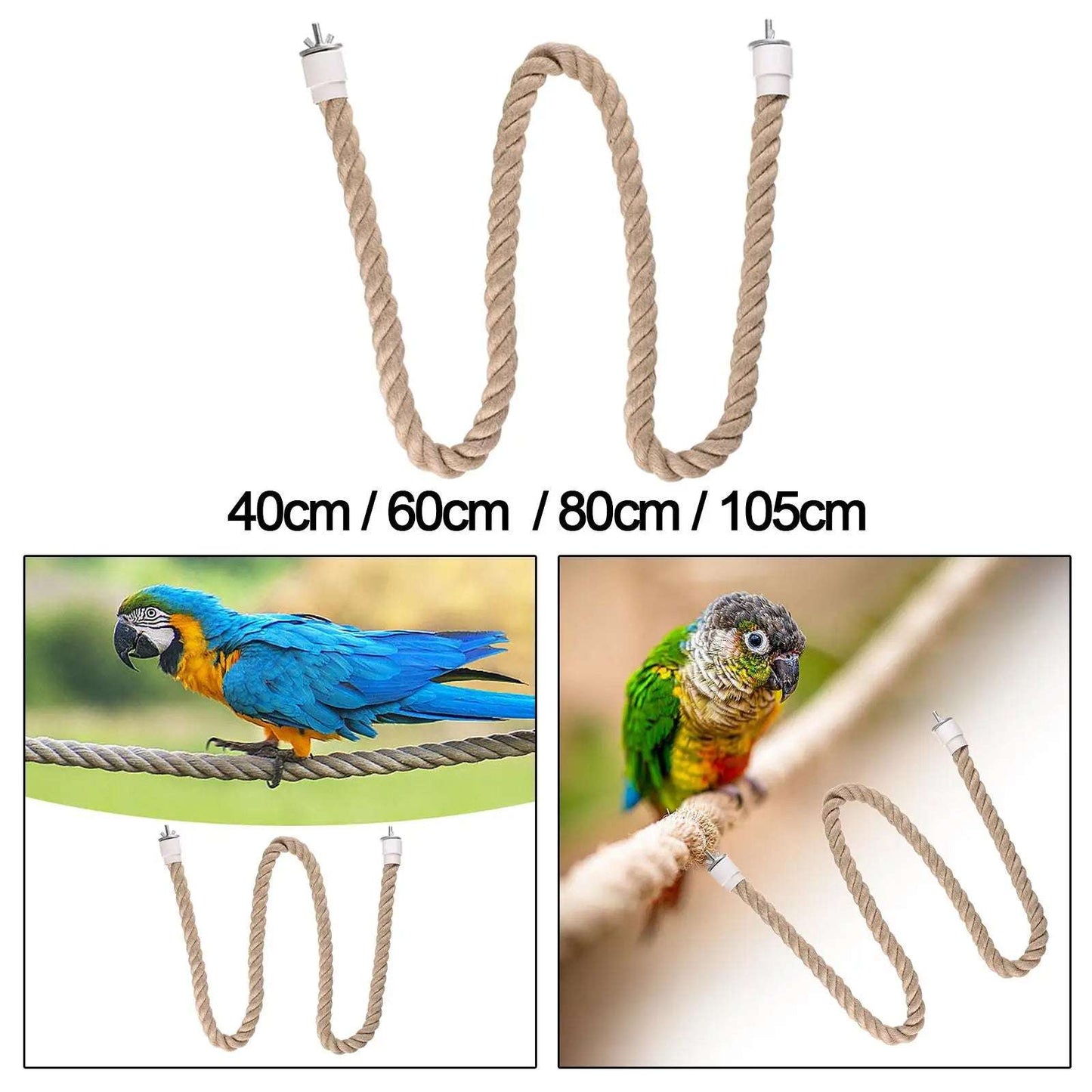 ChewNest™ Parrot Rope Perch & Chewing Toy — Colorful Cage Accessory for Parakeets, Conures