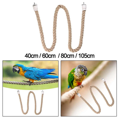 ChewNest™ Parrot Rope Perch & Chewing Toy — Colorful Cage Accessory for Parakeets, Conures