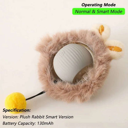 PurrPlay™ Interactive Rolling Ball Toy with Faux Tail — Rechargeable & Smart