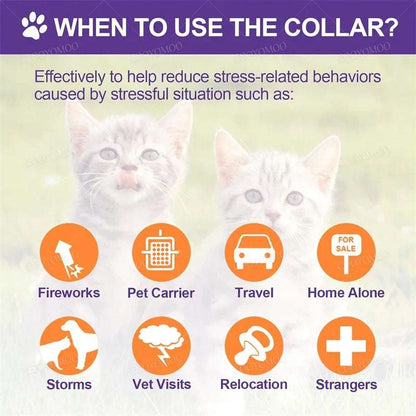 CalmPaws™ – Adjustable Dog & Cat Calming Pheromone Collar for Anxiety Relief