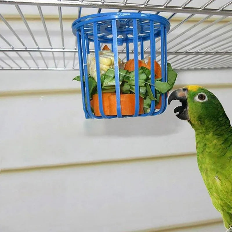 FruitNest™ Hanging Bird Feeder Basket — Cage Accessory for Parrots, Budgies