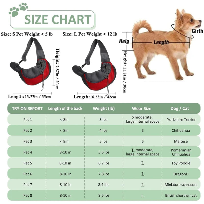 Comfortable Dog Bag Pet Crossbody Shoulder Bag Outdoor Travel Sling Carry Pack Foldable Dog Accessories Pets Bag Backpacks