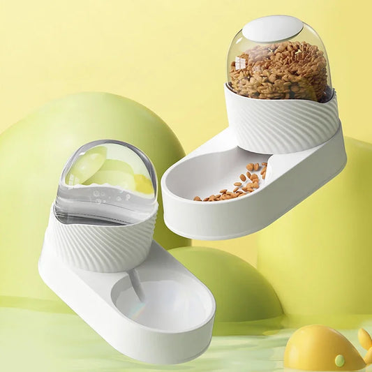2L Pet Cat Automatic Feeder Large Capacity Puppy Kitten Drinking Fountain PP Dog Food Bowl Water Dispenser Storage Container