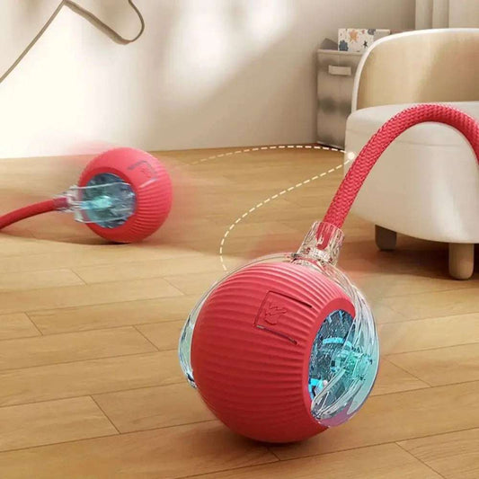PurrPlay™ Interactive Rolling Ball Toy with Faux Tail — Rechargeable & Smart