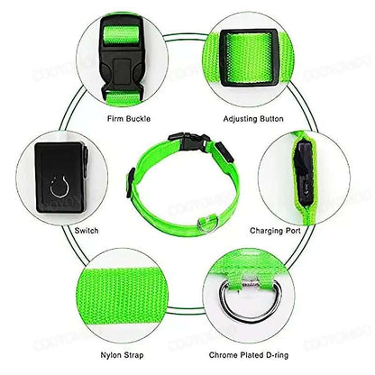 GlowGuard™ 3-Mode USB Rechargeable Luminous Dog & Cat Collar