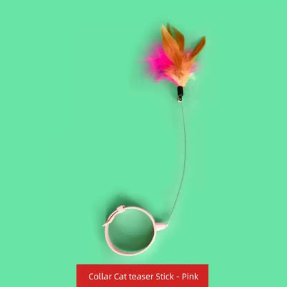 CheekyCat™ – Colourful Feather Wand with Bell & Suction Base