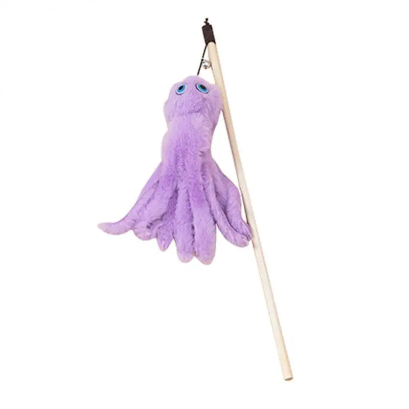 CheekyCat™ – Colourful Feather Wand with Bell & Suction Base
