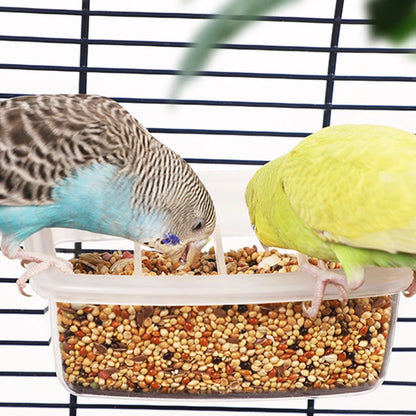 1PC Parrot Feeder Drinker Bird Supplies Bird Cage Parrot Birds Water Hanging Bowl Feeder Box Pet Cage Plastic Food Container