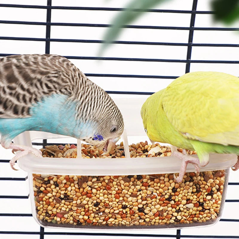 1PC Parrot Feeder Drinker Bird Supplies Bird Cage Parrot Birds Water Hanging Bowl Feeder Box Pet Cage Plastic Food Container