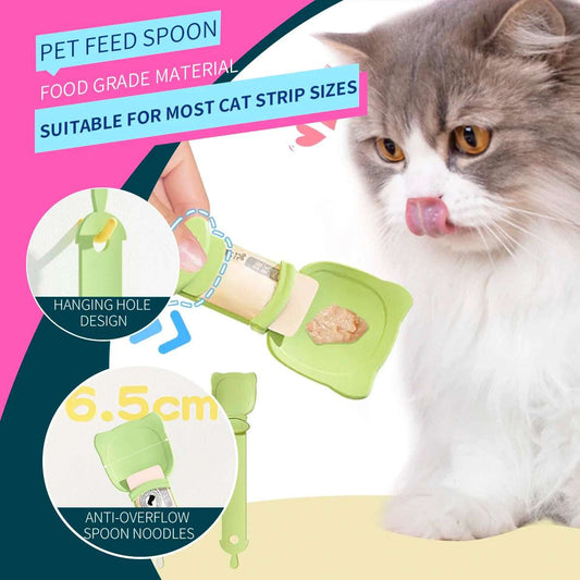Cat Strip Squeezer Pet Feed Spoon Food Scoop Feeder Dispenser Indoors Puppy Kitten Snack Liquid Food Scoop Kitty Pet Supplies