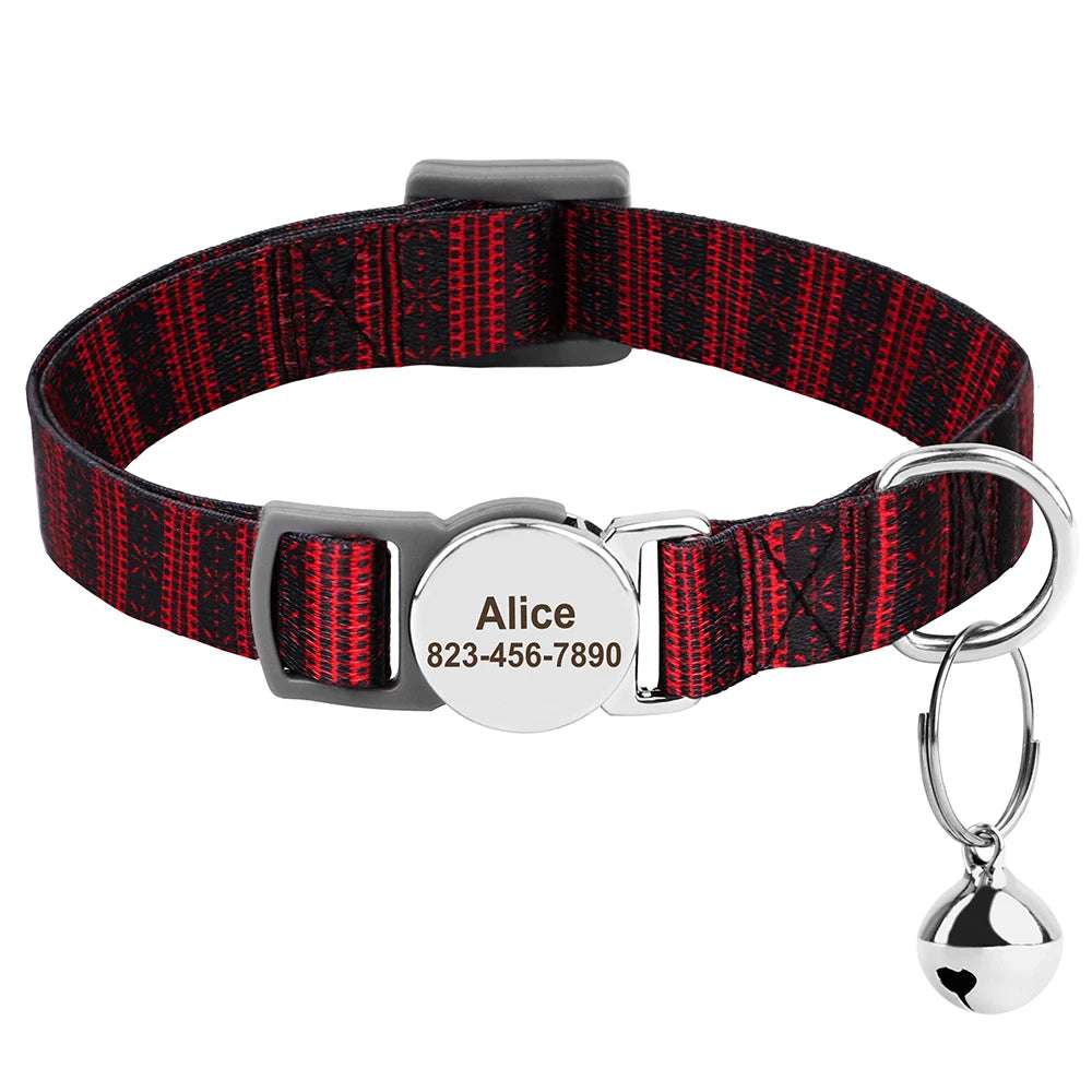 SafePaw™ - Personalized Printed Cat Collar with Free Engraved ID Tag & Bell