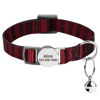 SafePaw™ - Personalized Printed Cat Collar with Free Engraved ID Tag & Bell