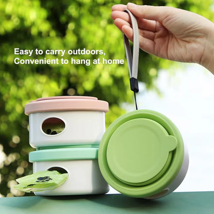 Combination Portable Case Folding Pet Bowl Food Grade Silicone Walk Dog Feeder And Drinker Water Bowl For Dogs Pet Accessories