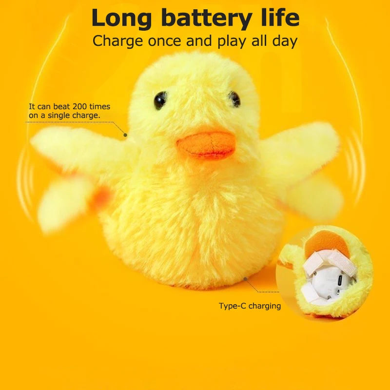 FlapFun™ – Rechargeable Touch-Activated Flapping Duck Toy for Cats