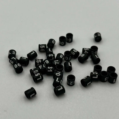 AviTag™ 25PCS Black 3.0mm ID Bird Leg Rings — Closed Aluminum Bands with Unique ID Numbers for Newborn Birds