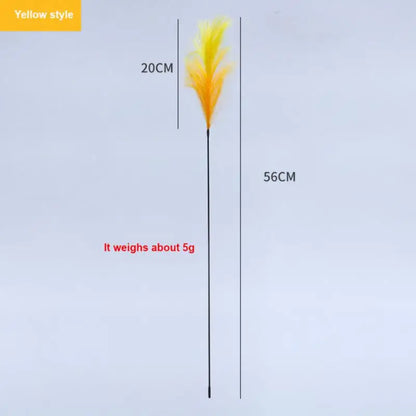 CheekyCat™ – Colourful Feather Wand with Bell & Suction Base