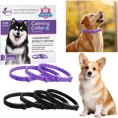 CalmPaws™ - 3/4 Pack Adjustable Calming Pheromone Collars for Dogs & Cats
