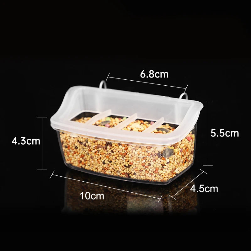 1PC Parrot Feeder Drinker Bird Supplies Bird Cage Parrot Birds Water Hanging Bowl Feeder Box Pet Cage Plastic Food Container