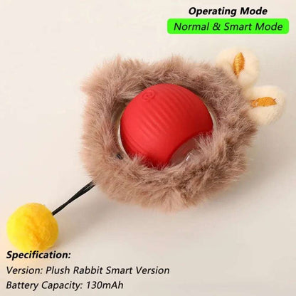 PurrPlay™ Interactive Rolling Ball Toy with Faux Tail — Rechargeable & Smart