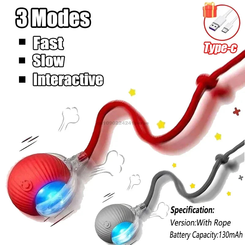 PlayPaws™ – Automatic Interactive Cat Ball with Faux Tail