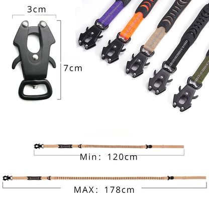 ToughTrek™ Reflective Shock-Absorbing Tactical Dog Leash with Car Seatbelt