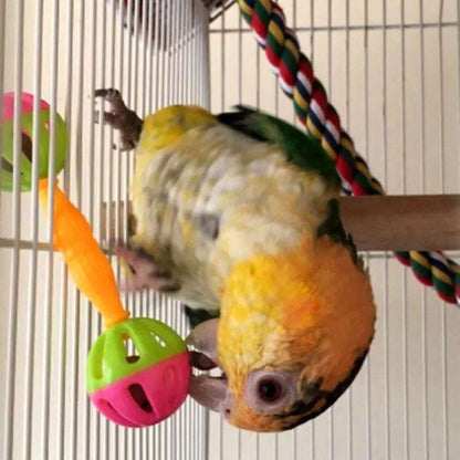 BellBeat™ 2-in-1/1pcs Parrot Rattle Toy — Creative Double-Head Bell Ball, Bite-Resistant Bird Training Accessory