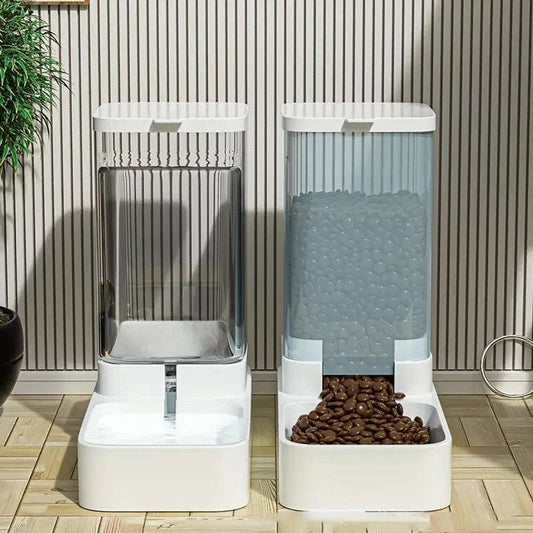 Cat Water Dispenser Dog Feeder Automatic Cat Feeder and Cat Water Dispenser Gravity Cat Feeder Food Storage Dispenser Container