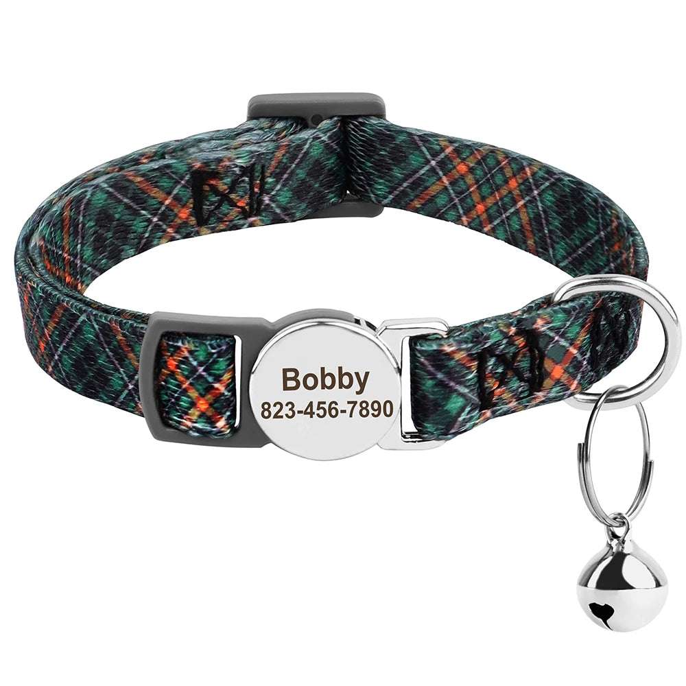 SafePaw™ - Personalized Printed Cat Collar with Free Engraved ID Tag & Bell