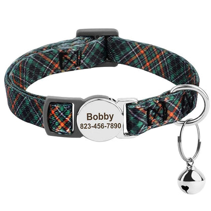 SafePaw™ - Personalized Printed Cat Collar with Free Engraved ID Tag & Bell