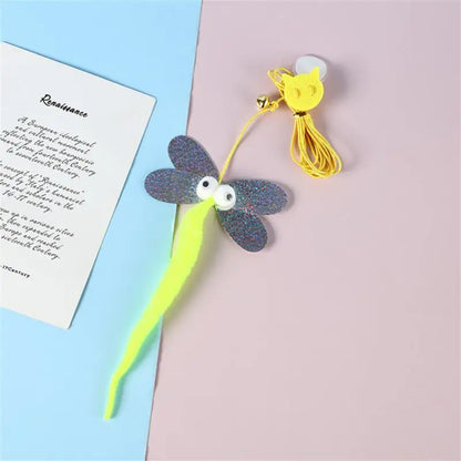 CheekyCat™ – Colourful Feather Wand with Bell & Suction Base