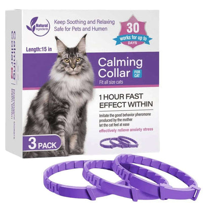 CalmPaws™ - 3/4 Pack Adjustable Calming Pheromone Collars for Dogs & Cats