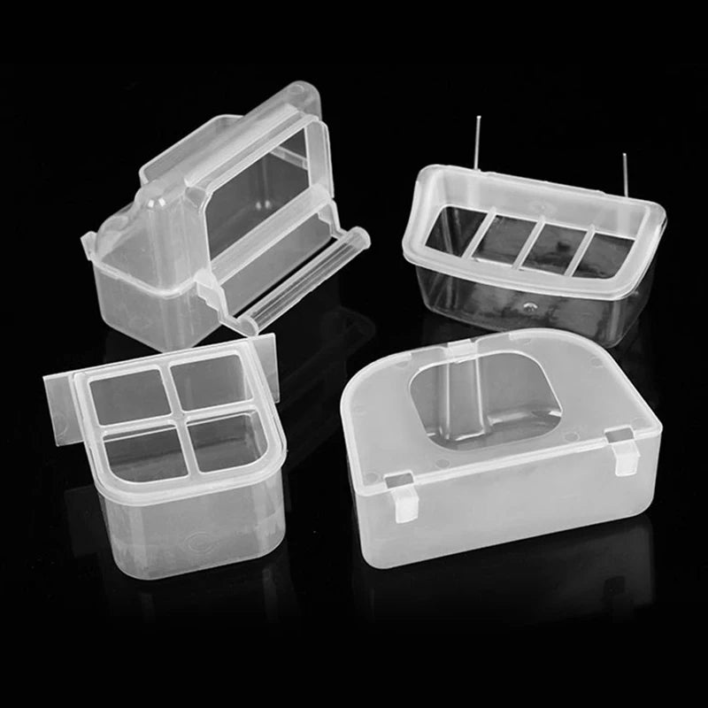 1PC Parrot Feeder Drinker Bird Supplies Bird Cage Parrot Birds Water Hanging Bowl Feeder Box Pet Cage Plastic Food Container