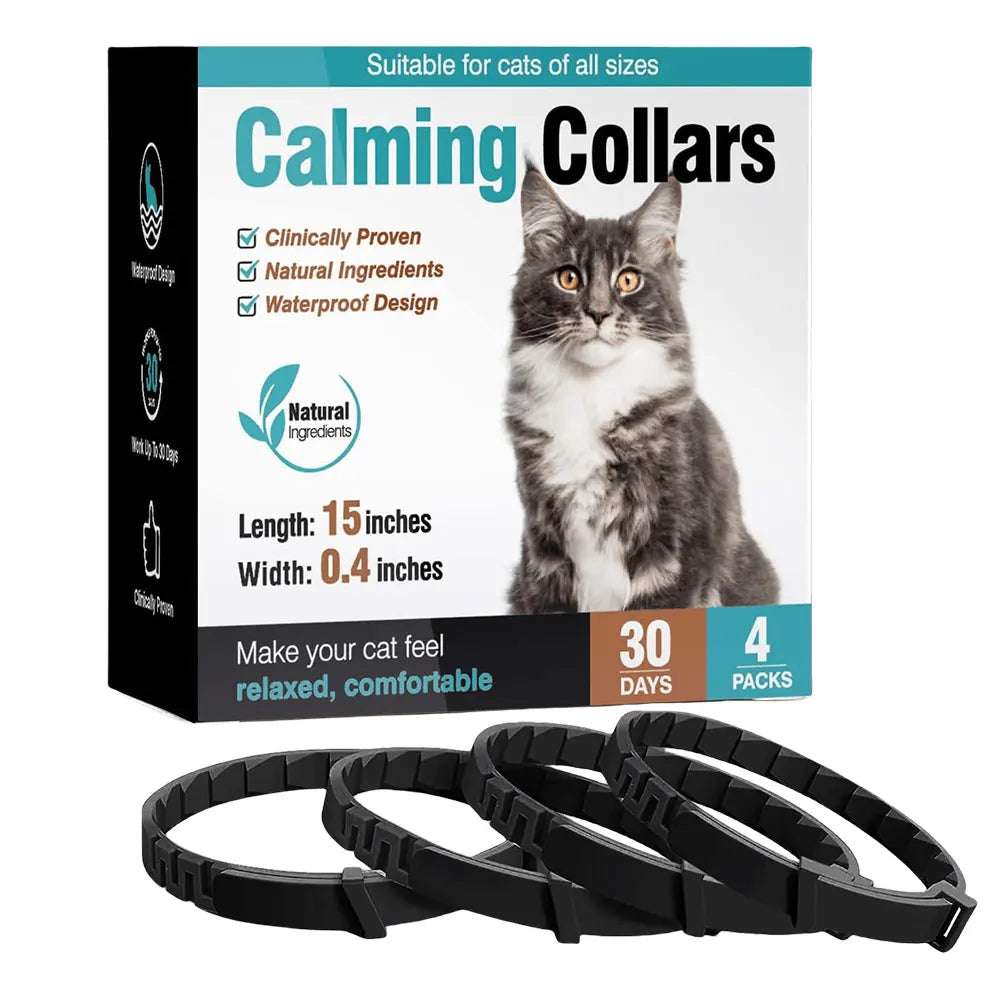 CalmPaws™ - 3/4 Pack Adjustable Calming Pheromone Collars for Dogs & Cats