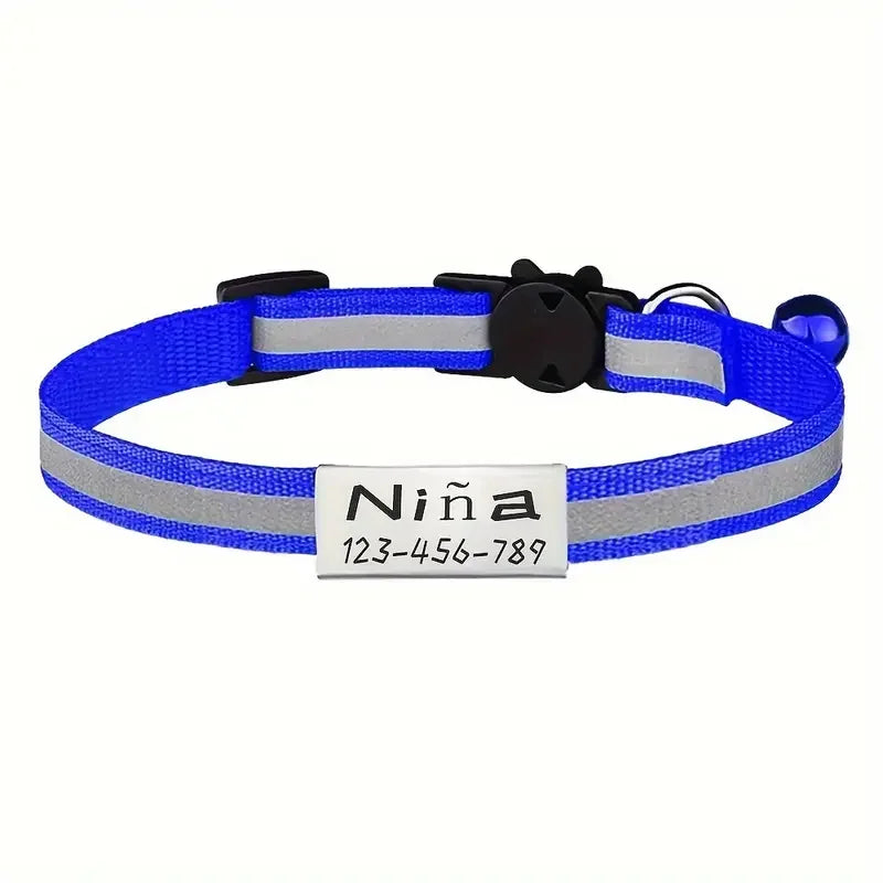 SafeTag™ - Personalized Reflective Cat Safety Collar with Engraving