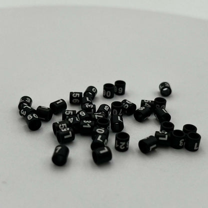 AviTag™ 25PCS Black 3.0mm ID Bird Leg Rings — Closed Aluminum Bands with Unique ID Numbers for Newborn Birds